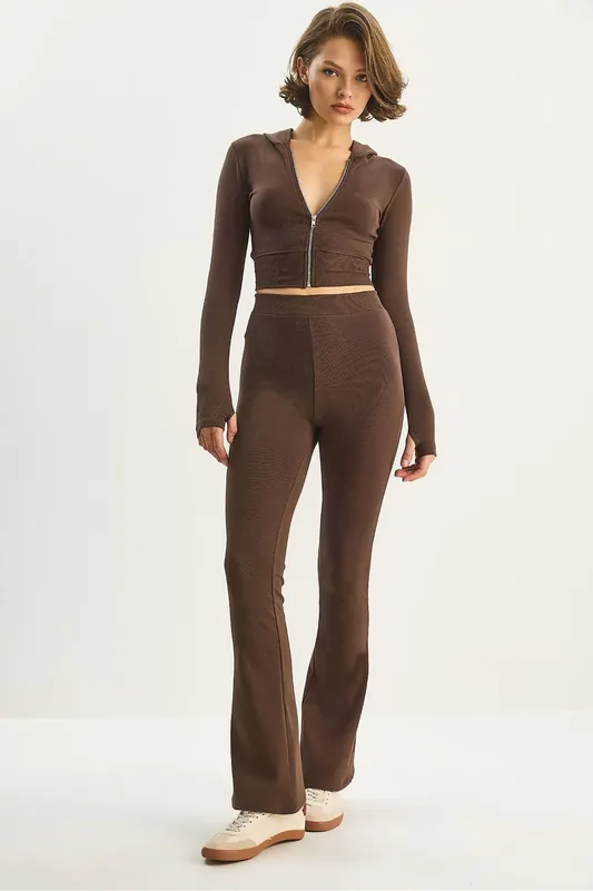 Ribbed Cotton High Waist Two-Piece Coord