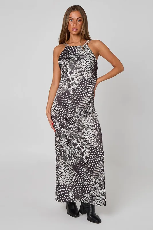 High Neck Animal Dress Mono - Urban Bliss