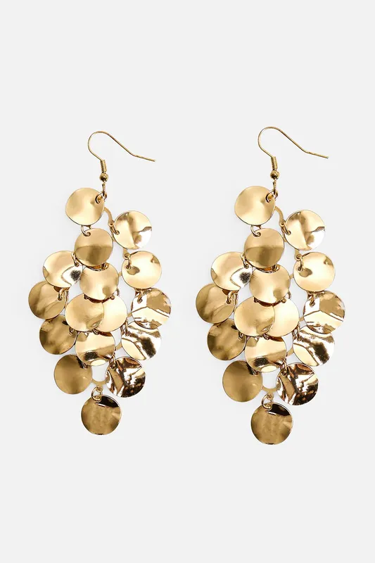 Gold Plated Chandelier Droplet Earrings - Public Desire