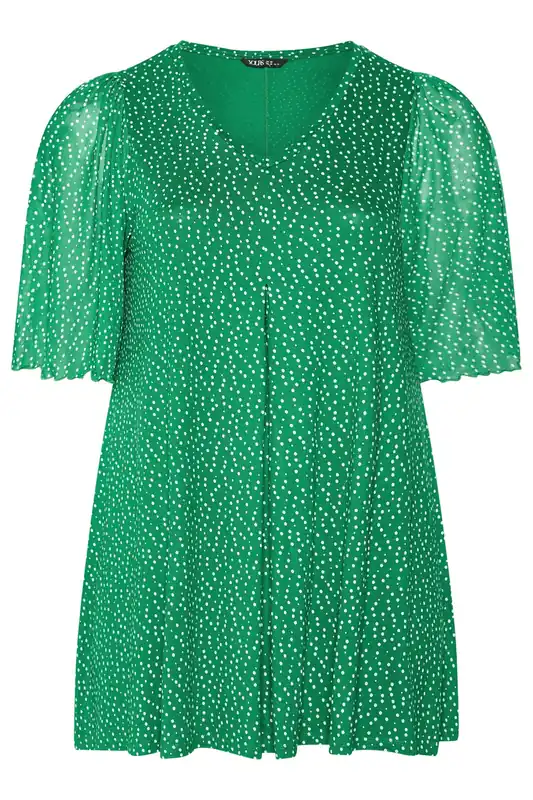 Polka Dot Pleat Front Top - Yours