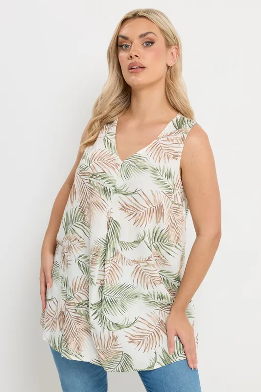 Tropical Linen Vest Top - Yours