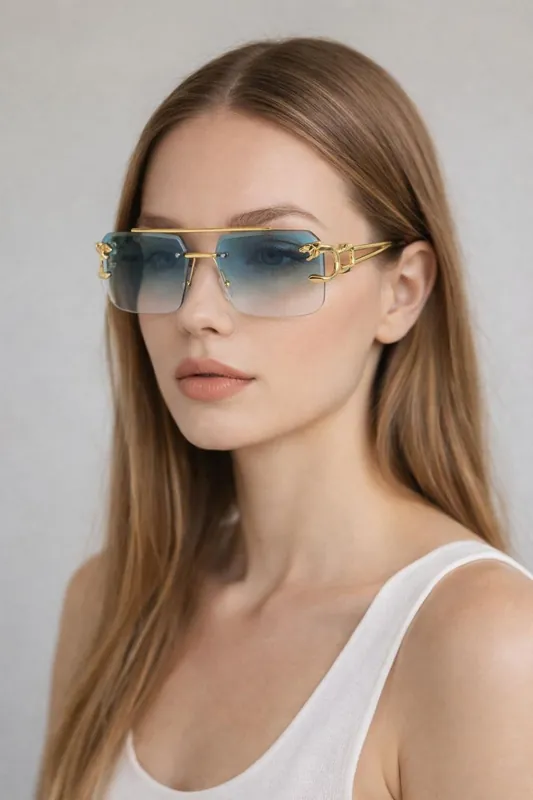 Rimeless Navigator With Side Detail Sunglasses - SVNX