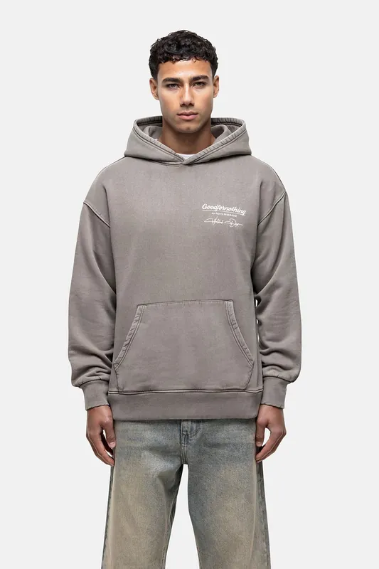Oversized Graphic Back Print Overhead Hoody - Good For Nothing