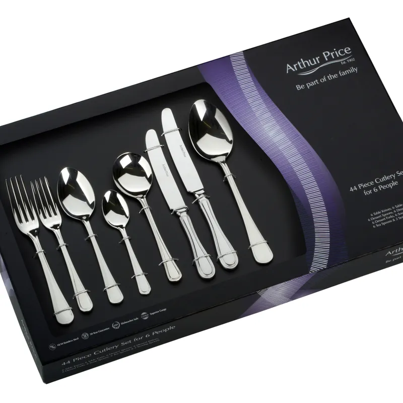 'Britannia' Stainless Steel 44 Piece 6 Person Gift Boxed Cutlery Set - Arthur Price
