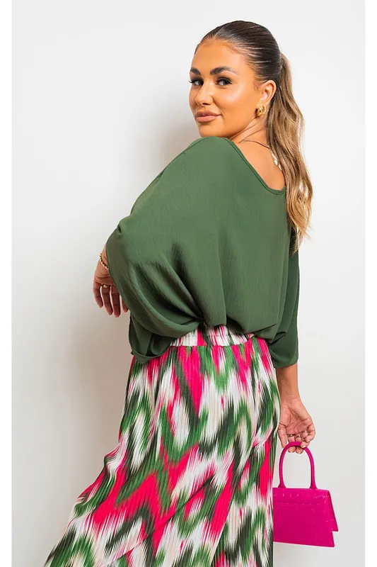 Fatima Oversized Batwing Sleeve Casual Tops - IKRUSH