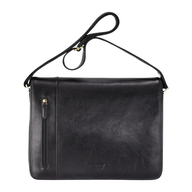 Genuine Leather Laptop Satchel Messenger Shoulder Bag - Astor