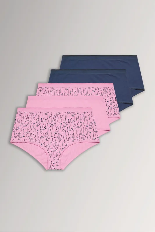5 Pack Floral Full Briefs - Yours