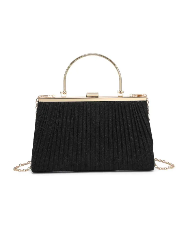 Elegant Pleated Clutch Evening Bag With Handle - Kitise