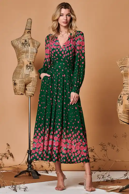 Symmetrical Print Mesh Maxi Dress - Jolie Moi