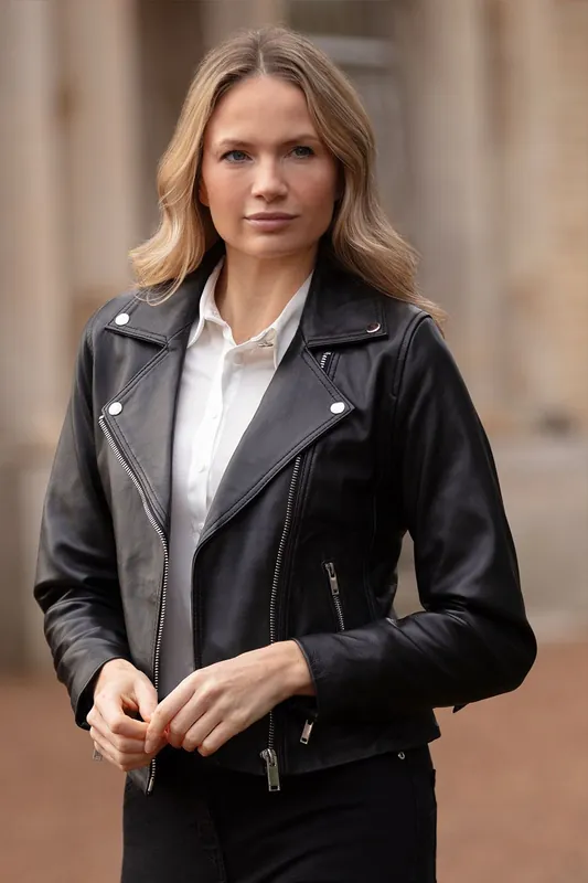 Caro' Real Leather Biker Jacket - Ashwood Leather