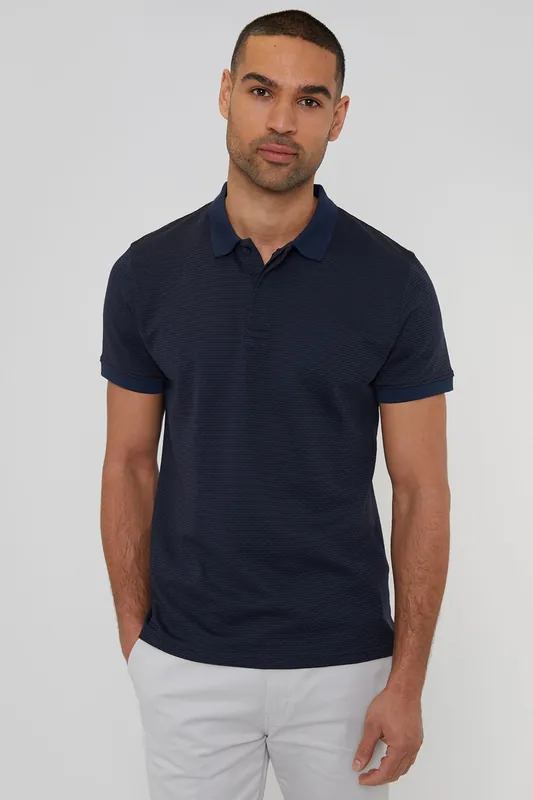 Donora' Textured Cotton Rich Polo Shirt - Threadbare
