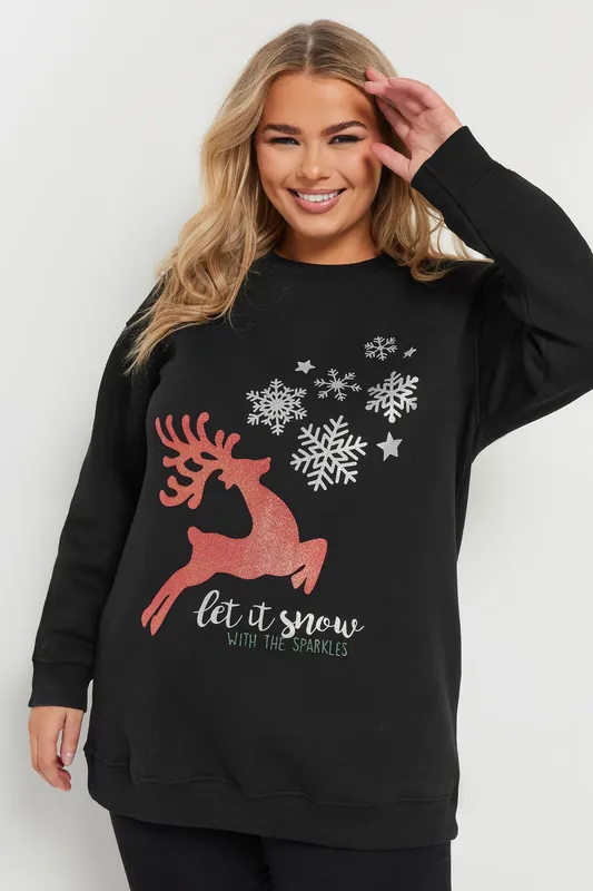 Reindeer Printed Sweatshirt - Yours