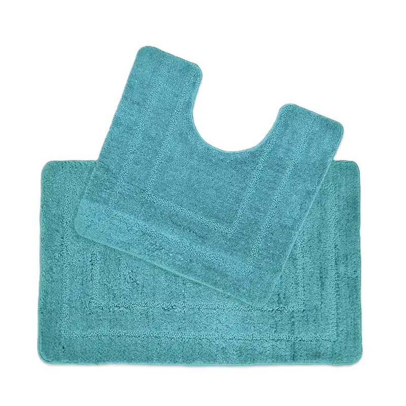 Two Piece Non-Slip Bath Mat and Pedestal Mat Set