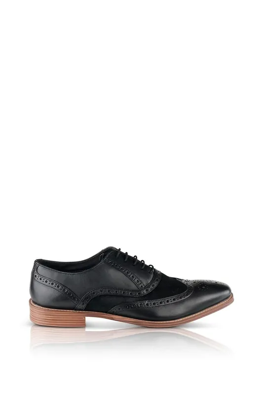 Lennox Leather Smart Formal Oxford Brogue Shoes - Silver Street London