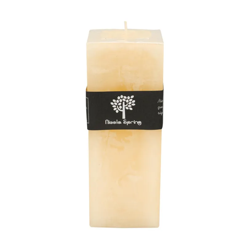 Square Vanilla Pillar Candle - 110 Hours - Cream