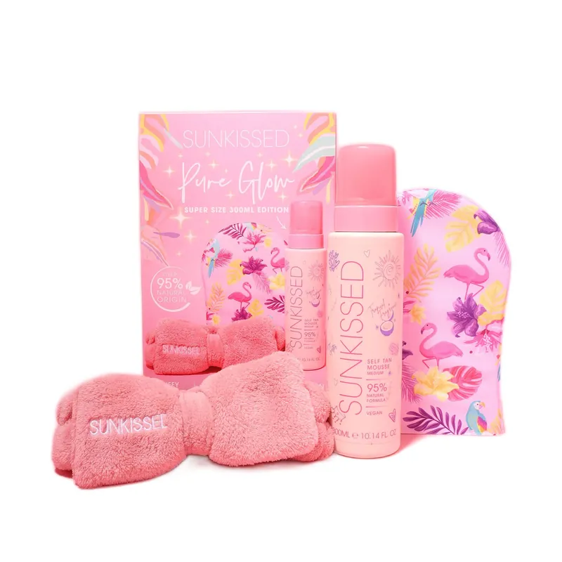Pure Glow Medium Edition Set - Mitt, Headband, Tan 300ml