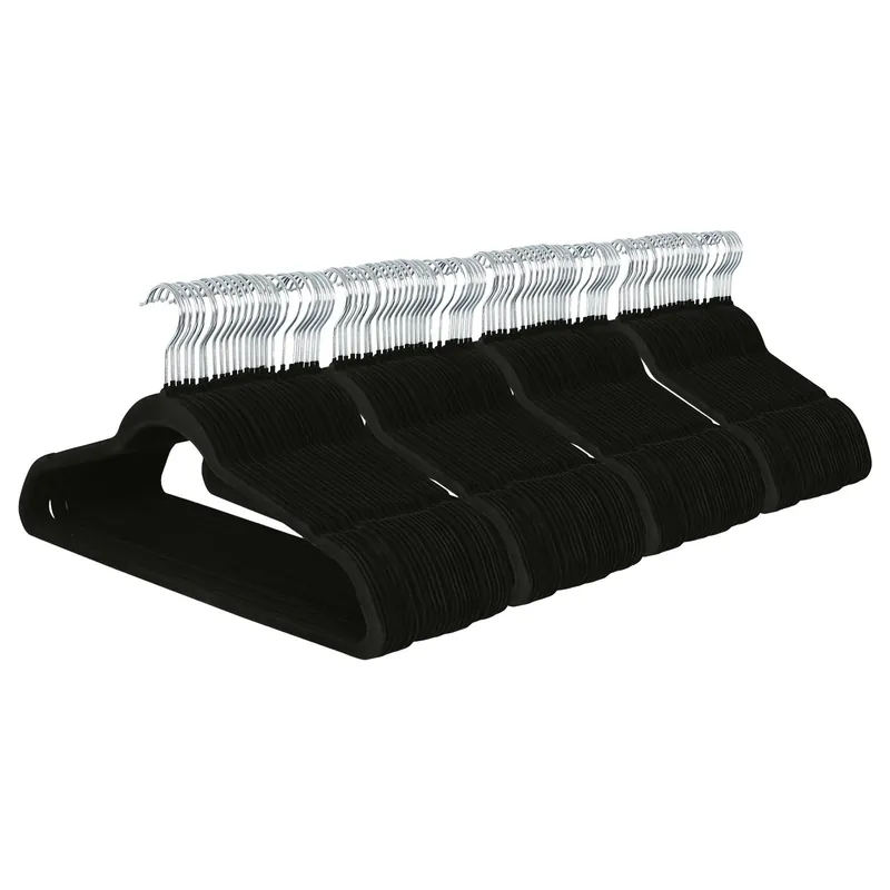 100x Velvet Hangers - Non-Slip Coat Clothes Hangers with Trouser Bar