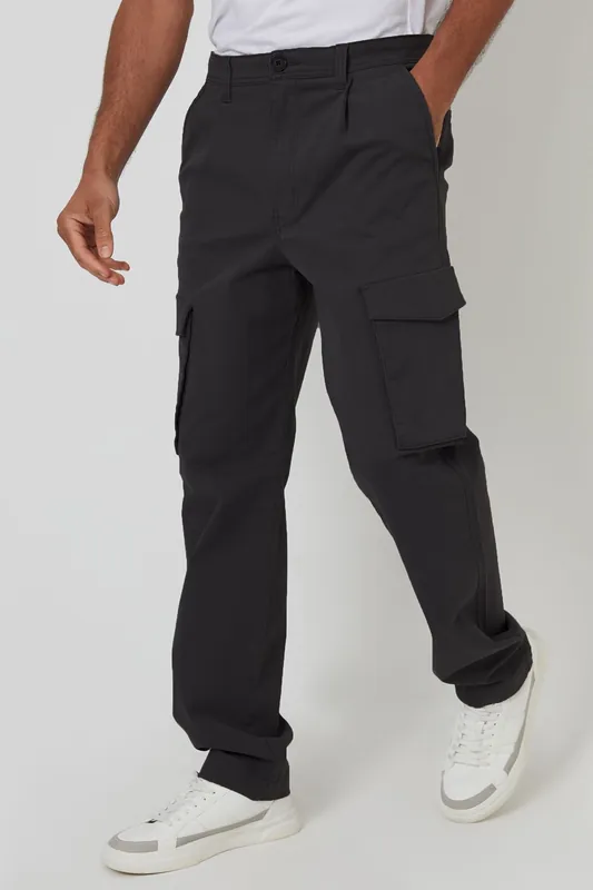 Relaxed Fit Cotton Cargo Trousers With Stretch - Threadbare