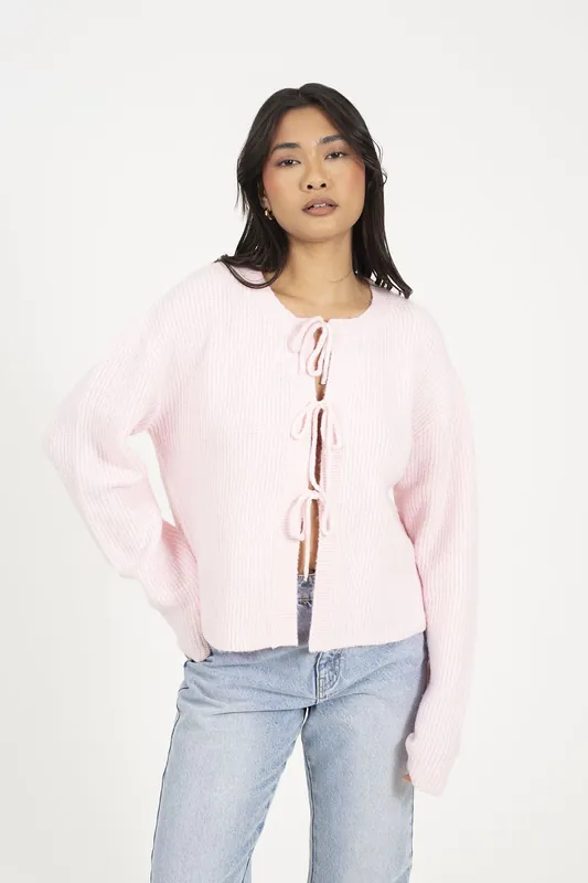Tie Fastening Fisherman Knit Cardigan - Brave Soul