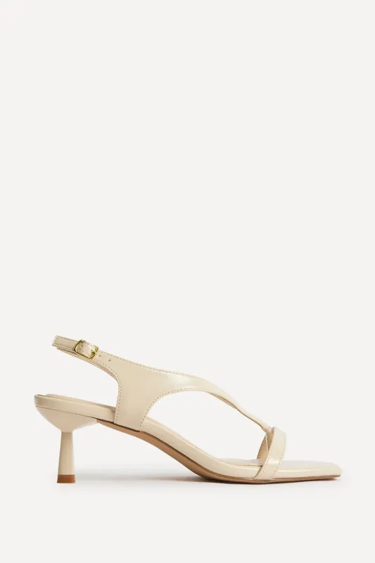 Myth Beige Heeled Sandals - Linzi