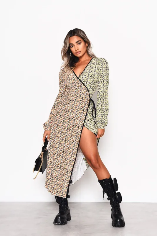 Wrap Front Midi Dress - Shnoo