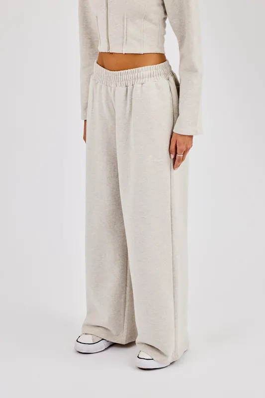 Super Baggy Wide Leg Jogger - Grey Marl