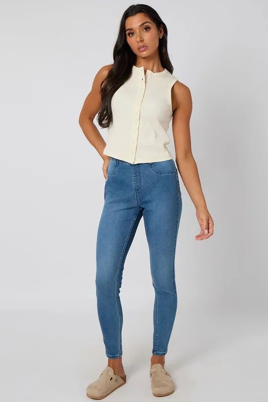 Sleeveless Button Front Top - Urban Bliss