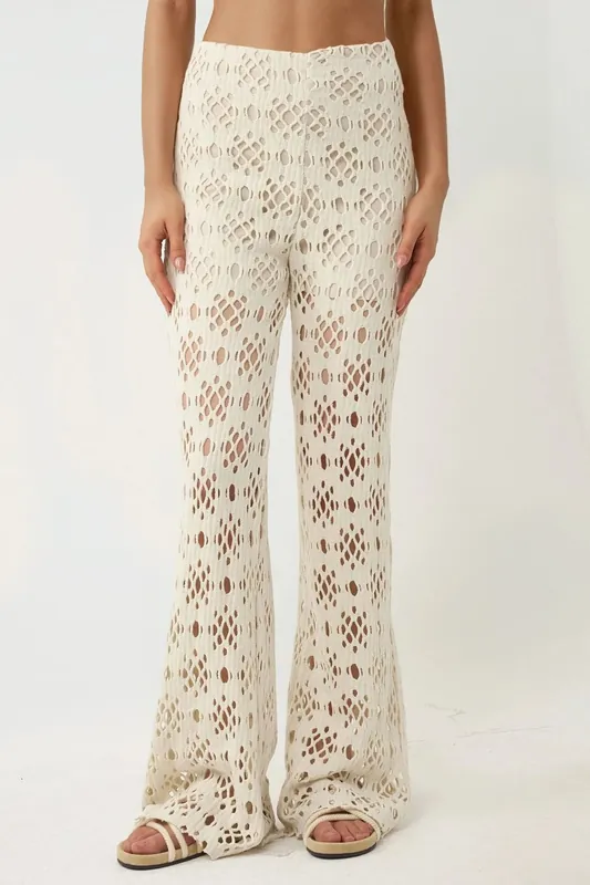 Cut Out Detailed Wide Leg Pants Pika Collection - Hiccup