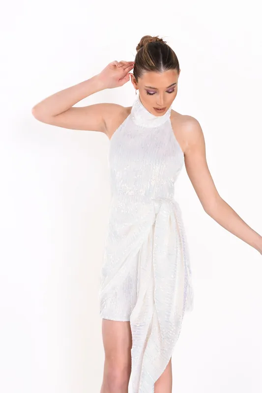 Draped Halter Dress - Shnoo