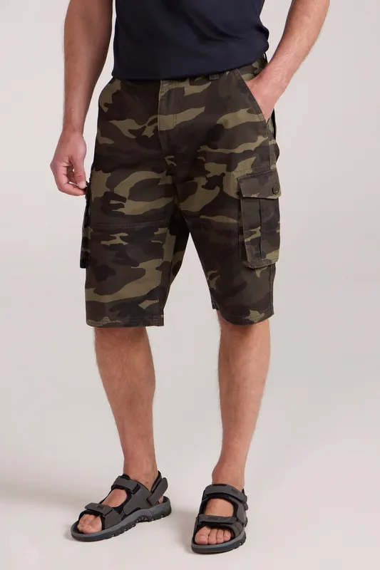 Lightweight Breathable Casual Multi Pocket Cotton Camo Cargo Shorts - Mountain Warehouse