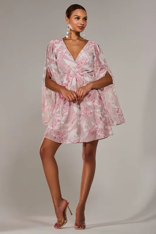 Chiffon Split Sleeve Mini Dress - Jolie Moi