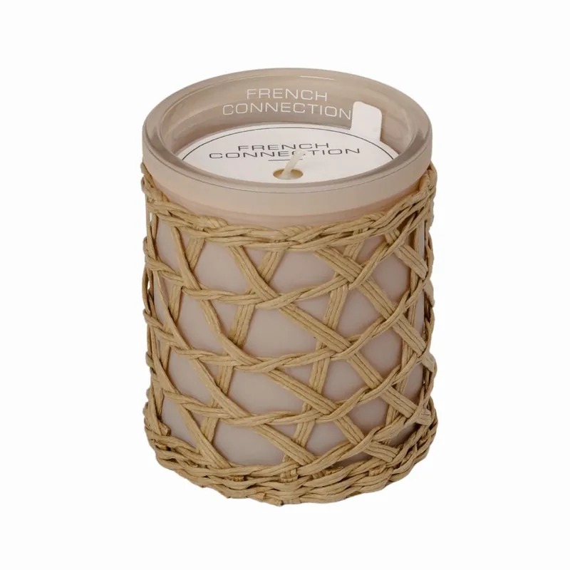 French Connection Woven Detail Stone Collection - Bergamot & Jasmine Candle 200G (1-Wick) - FCC001CS