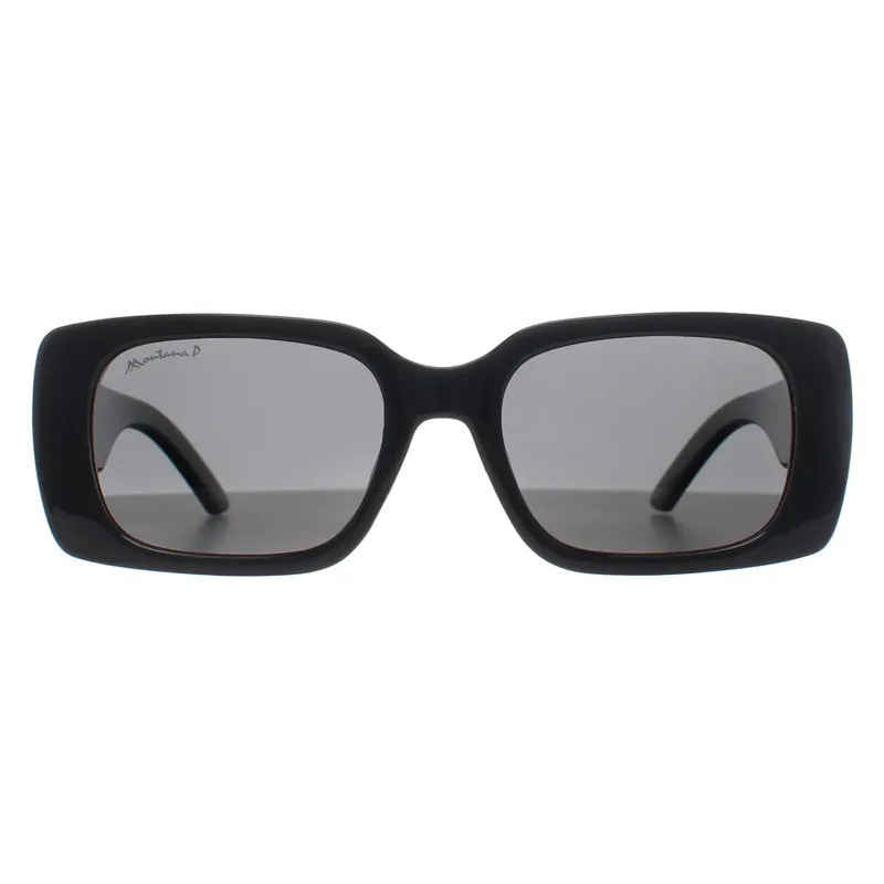 Rectangle Shiny Black Smoke Polarized MP194 - montana