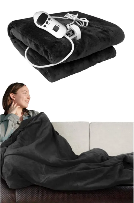 Cosy Heated Over Throw Fleece Blanket With Adjustable Control - Ezysleep