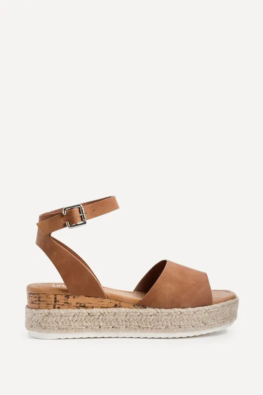 Paradise Tan Espadrille Flatform Sandals - Linzi