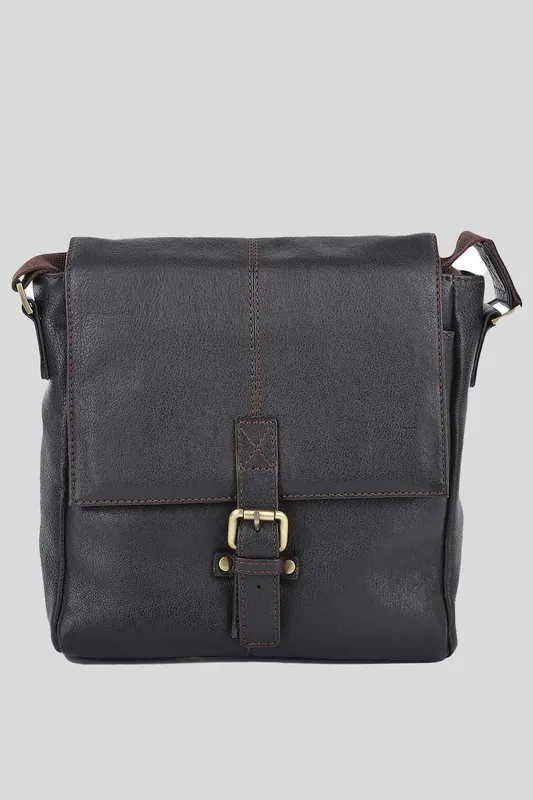 'Luigi' Small Real Leather Flight Side Bag - Ashwood Leather