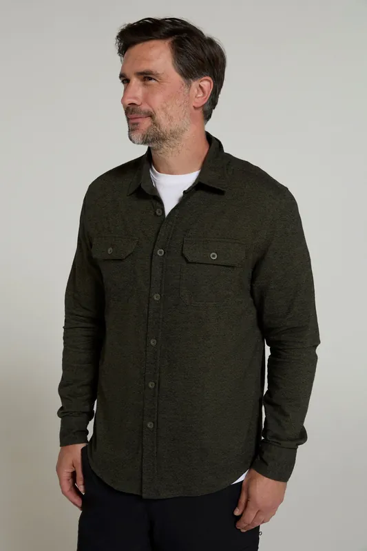 Flannel Long Sleeve Shirt 100% Cotton Breathable - Mountain Warehouse