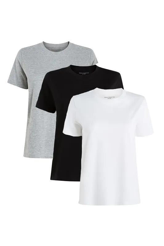 3 Pack Cotton Crew Neck Logo Short Sleeve T-Shirts