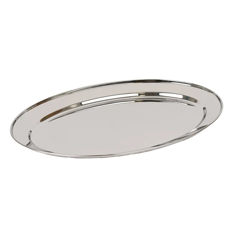 Oval Stainless Steel Serving Platter - 50cm x 35cm