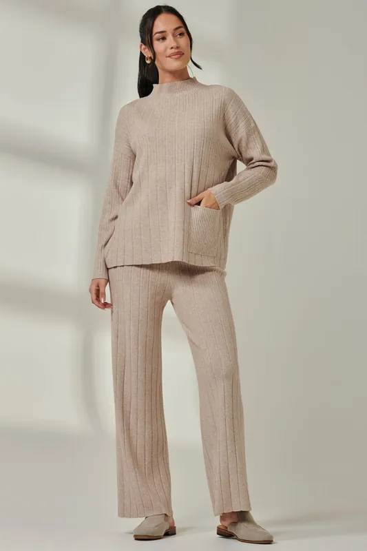 Mockneck Pocket Knit Jumper - Jolie Moi