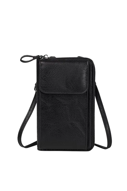 PU Leather Crossbody Phone Bag with Adjustable Strap - MODISHION