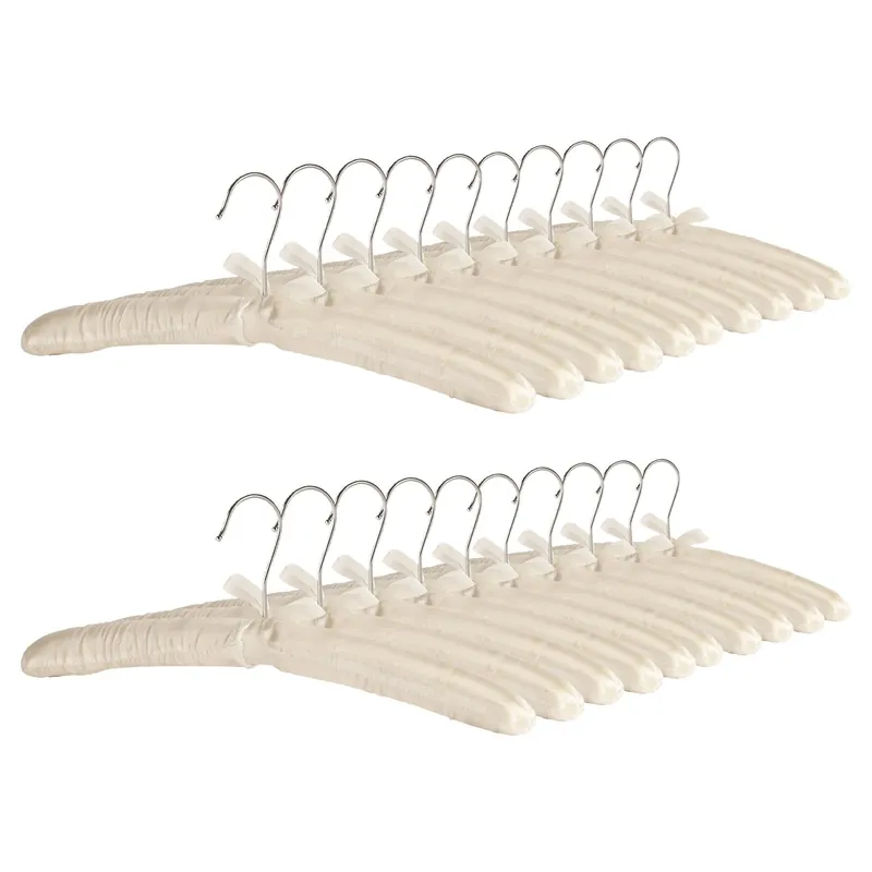 20x Satin Padded Hangers - Soft Cushioned Hangers with 360 Swivel Hook