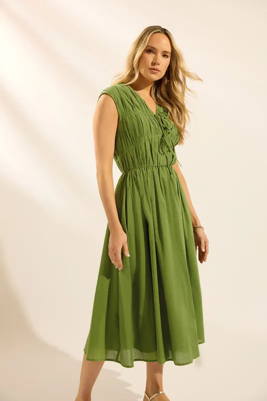 Tall Tie Front Midi Dress - Long Tall Sally