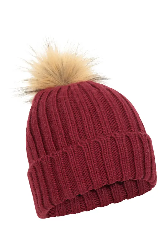 'Geneva' Winter Warm Comfortable Fur Lined Fluff Beanie - Mountain Warehouse