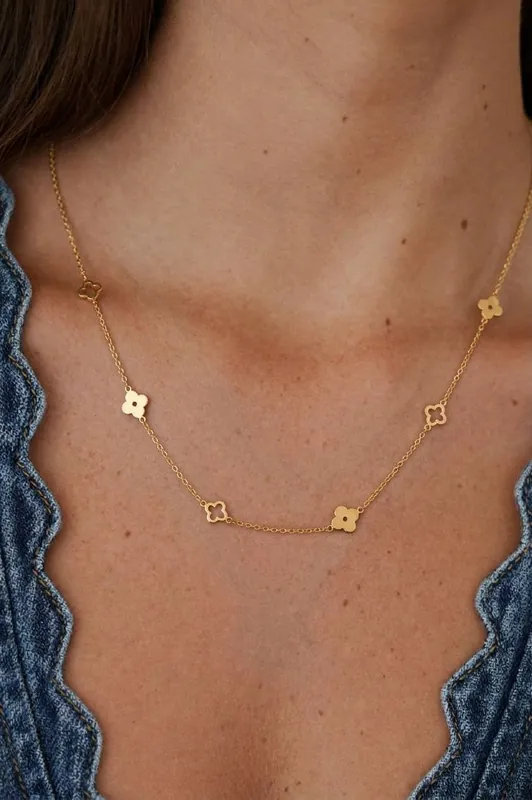 18k Gold Plated Clover Pendant Necklace - Serla