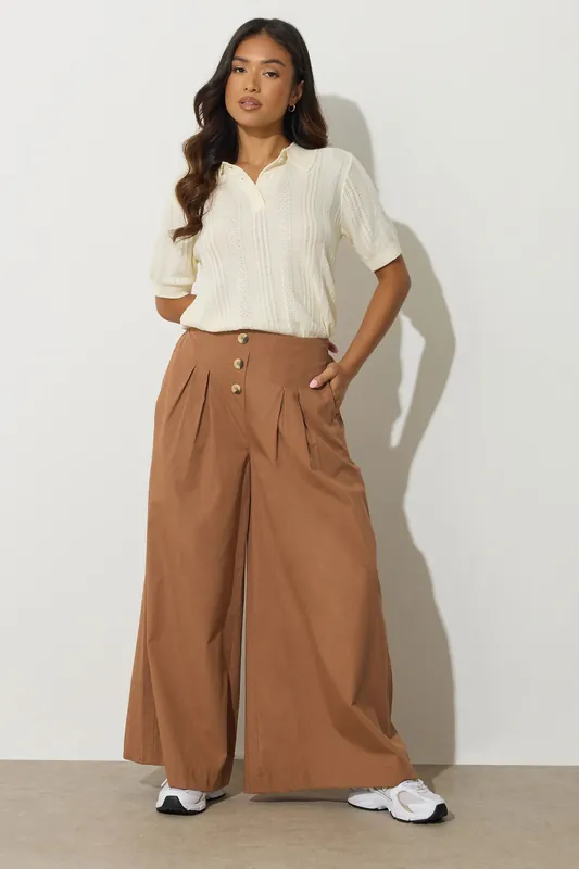 Petite Wide Palazzo Trousers - PixieGirl