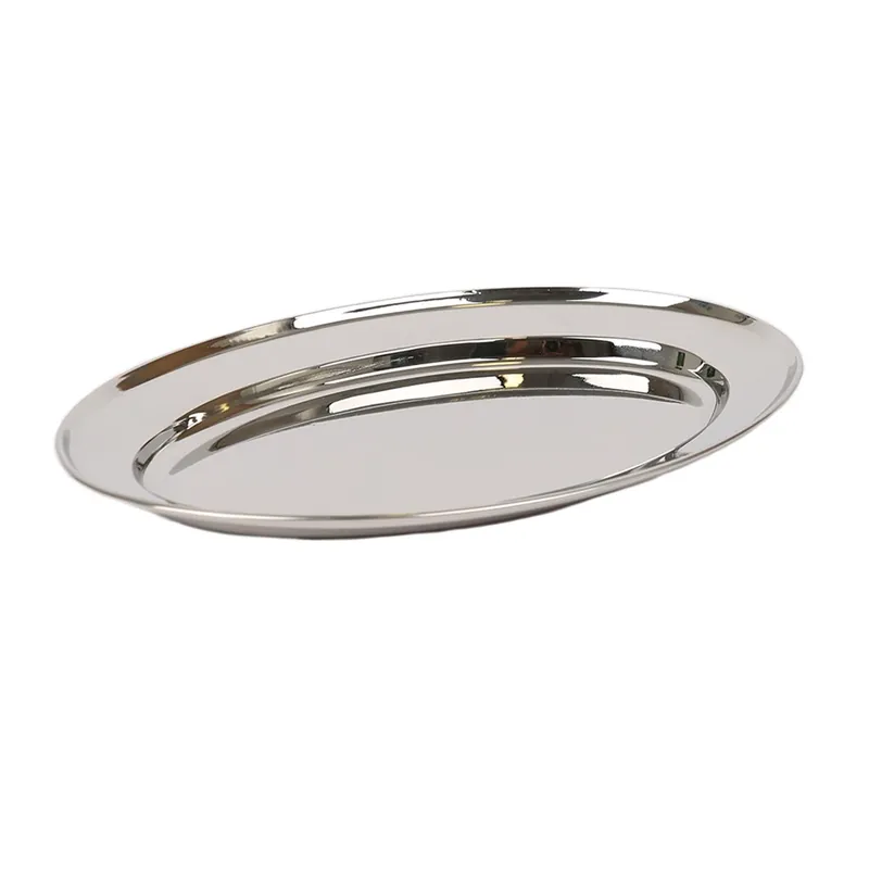 Oval Stainless Steel Serving Platter - 25cm x 17cm