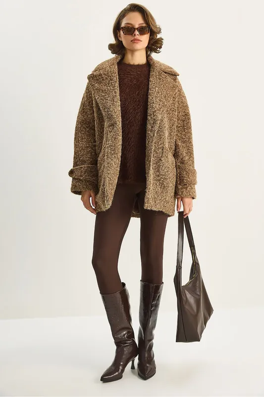 Oversize Textured Jacket - Bianco Lucci