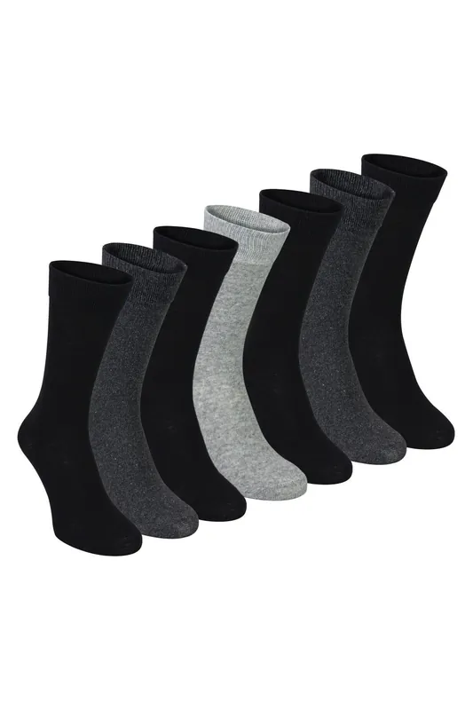 7 Pack Classic Suit Socks - Soft Breathable Plain Dress Socks