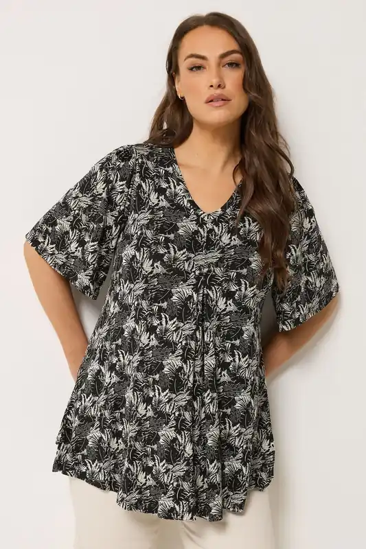 Palm Leaf Pleat Front Top - Yours